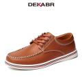 DEKABR New Fashion Men's Casual Shoes Split Hide Men Shoes Hand-Sewn High Quality Basic Working Shoes Big Plus Size 46-47. 