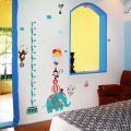 Cute Animals Height Measurement Chart sky Kids Baby Kids Learning Education Play School Nursery Wall Sticker 153cm(H) x 130cm(W). 