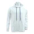 White Mixed Cotton Front Pocket Hoodie For Men. 
