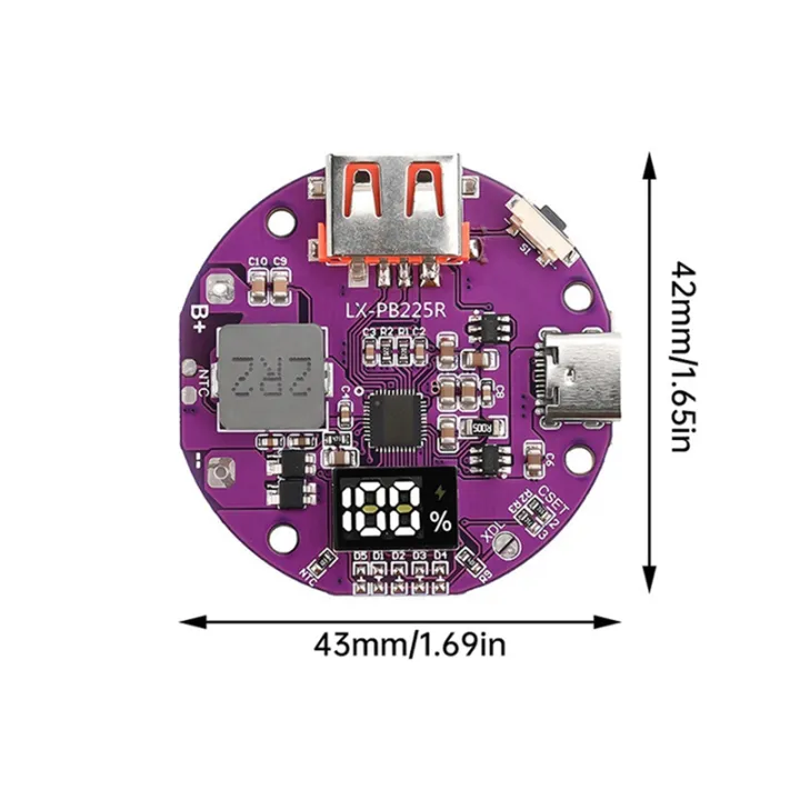 Power%20Bank%20Charger%20Board%205A%20Mini%20Circuit%20Board%20DIY%20Motherboard%20Kit%20with%20Light%20Display%20-%20Image%202