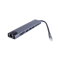 Usb-C Hub, 8 In 1 Multifunctional Aluminum Type C Adapter With 4k Hdmi Port, RJ45 Ethernet Port, USB-C Power Delivery, 2 USB 3.0 Ports, SD/TF Card Reader, Compatible For Type-C Devices. 