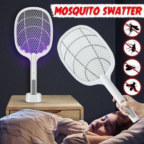 USB Rechargeable Electric Mosquito Swatter Killer Handheld Racket Insect Fly Bug Wasp Fly Swatter Electric Tennis Bat