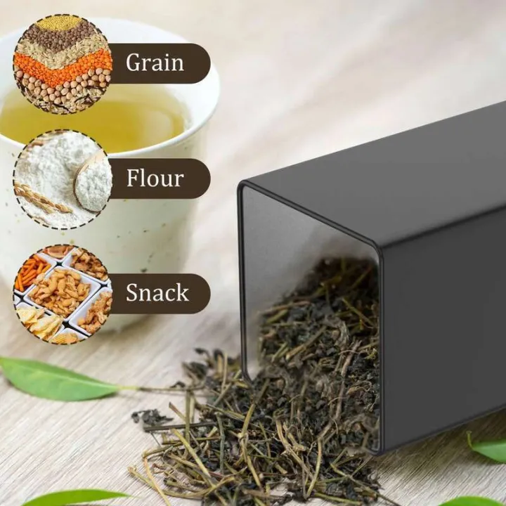 Canister%20Set%20Coffee%20Sugar%20and%20Tea%20Storage%20Container%20Metal%20with%20Bamboo%20Lid%20Square%20Black%20Snack%20Jars%20Kitchen%201000%20ML%20-%20Image%206