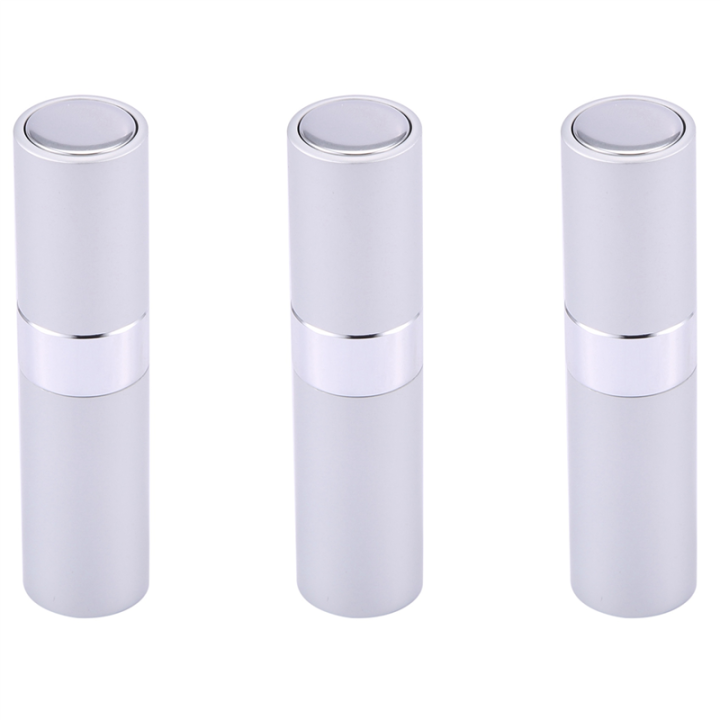 ARELENE 3X 8 Ml Portable Travel Mini Bottle Refillable Empty Perfume Atomizer - Silver