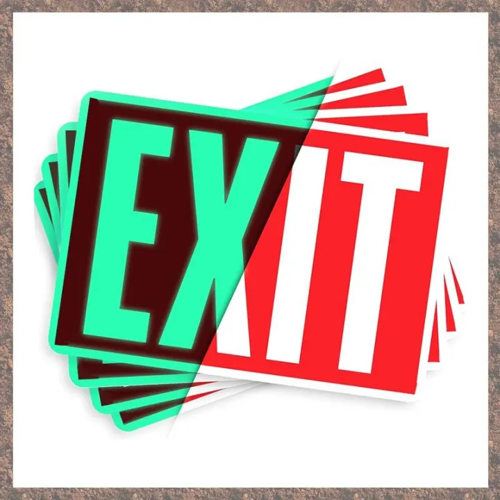 Exit Sign Stickers -Glow in the Dark - 4 Pcs, 12 Inch By 7 Inch ...