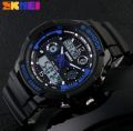 SKMEI 0931 Sports Fashion Outdoor Military Digital Dual Display Alarm LED Waterproof Watches for Men - Black Blue. 