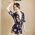 Man smoke lingerie printed kimono nightdress sexy see-through outfit japanese style yukabe loungewear TNY1822. 