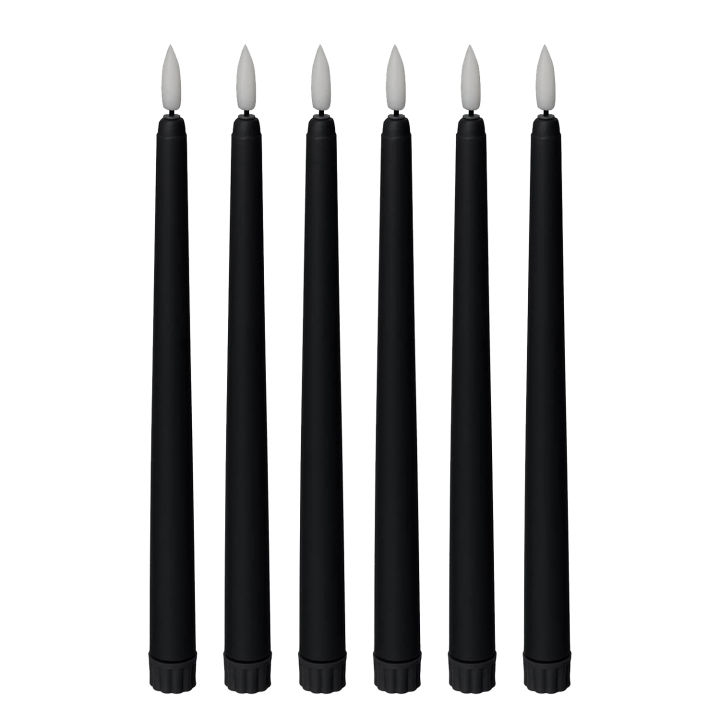 Black Cone Flameless Candles 11 Inches (About 27.9 Cm) 6, Battery Powered Timing Setting