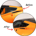 2Piece Car Rear Side Window Louvers Parts Accessories For C7 2014-2019 Triangular Window Glass Blinds (Bright Black). 