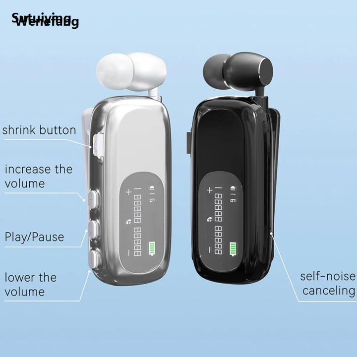 Wenefang Sutuiying Bluetooth Wireless Headphones Against Loud Noise Lavalier Business 【2025 Version】 Luxury BT 5.4 Earphone Lotus Ears with wire Talk/Music 20H With LCD