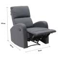 Zixar Recliner-Grey Fabric. 