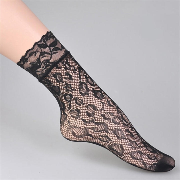 Black%20Lace%20short%20socks%20Comfortable%20Lace%20Ultrathin%20Mesh%20fishnet%20ankle%20socks%20Sheer%20%20Women's%20black%20sheer%20socks%20for%20Party%20Night%20out%20Summer%20fashion%20Casual%20-%20Image%204