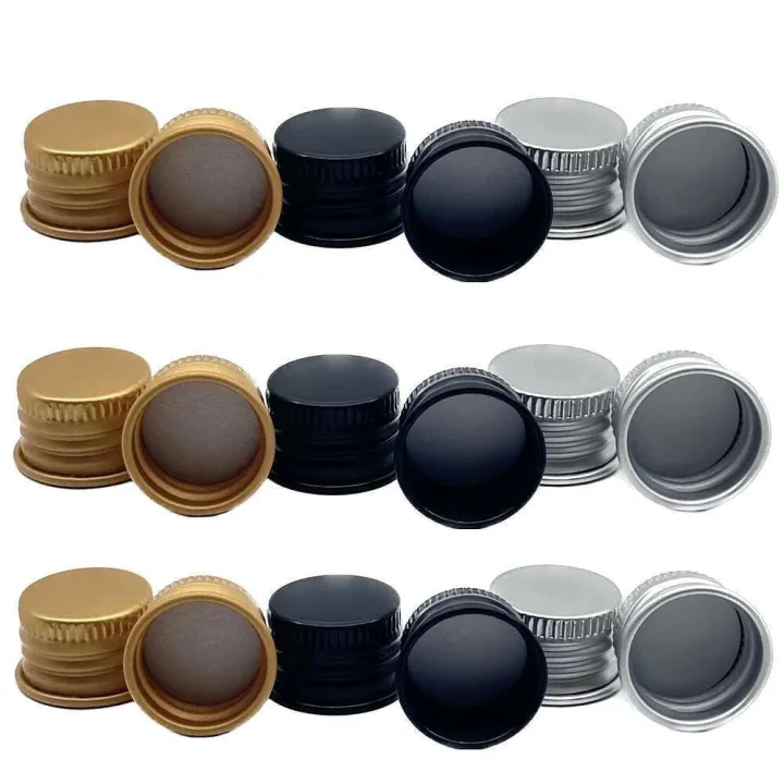 100PCS%2018/410%2020/410%20Aluminium%20Lid/Aluminum%20Ropp%20Threaded%20Cap%20Gold%20Sier%20Screw%20Lids%20for%20Bottle%20Cosmetic%20Container%20-%20Image%203