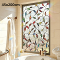 Decorative 45x200cm Decorative Window Film PVC Floral Stained Glass Window Sticker Removable Static Cling Privacy Sticker Bathroom. 