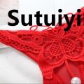 Sutuiying Women Solid Gstring Opening Crotch Thong Panties Brief Lingerie Underwear JINGHONG. 