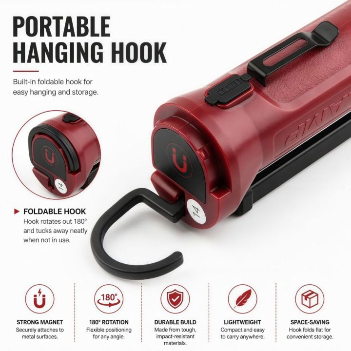 Professional%205%20Gears%20COB%20LED%20Work%20Light%20Folding%20Rechargeable%20High-lumen%20Flashlight%20Magnetic%20Hanging%20Hook%20Portable%20Searchlight%20Outdoor,Repair%20-%20Image%207