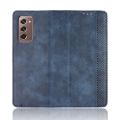 2Pcs for Samsung Galaxy Z Fold2 5G Phone Case for Galaxy Z Fold 2 Protective Case Without Buckle Flip Case,Blue & Brown. 