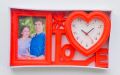 Photo Frame With Heart Shape Clock 4x6 Inches. 