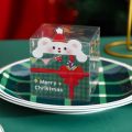 5Pcs Cute Cartoon Christmas Gifts Bag Elk Transparent Christmas Tote Bags Portable Storage Gifts Wrap Handbag Snack. 