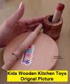 Qubix Kitchen set for kids toys set with Roti maker - Wooden kitchen toys set - Roti maker set Wooden House Hold Kitchen Accessories Set for Kids. 