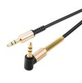 1 Meter 3.5mm L-Shaped Spring AUX Cable Male to Male For Headphones Or Car Stereo. 