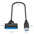 USB 2.0 to SATA Adapter Converter Cable 22Pin Drive Free 2.5" SATA HDD SSD for Laptop. 