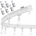 2X Flexible Bendable Ceiling Curtain Track, Ceiling Mount for Curtain Rail, Room Divider Ceiling Track 9.8FT. 