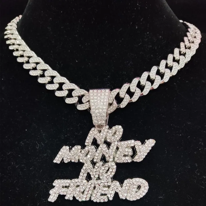 NEW%20STYLE%20Men%20Women%20Hip%20Hop%20NO%20Money%20No%20Friend%20Pendant%20Necklace%20with%2013mm%20Cuban%20Chain%20HipHop%20Iced%20Out%20Bling%20Necklaces%20Fashion%20Jewelry%20-%20Image%209