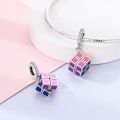 HOT Making Jewelry Ladies Bracelet Original Fit Spin Cube Perfume Luxury Pink Collection 925 Sterling Silver Trojan Cat Charm Pandora Gift. 
