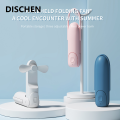 DISCHEN Fashion Mini Fan Portable Rechargeable Electric Air Cooling Fan 3 Speeds Small Pocket Fan with Power Bank Flashlight for Travel Outdoor. 