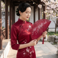Costume Accessory Vintage Carved Hollowed-Out Fan with Tassel Classical Bamboo Folding Fan Chinese Style Flower Pattern Dance Fan Art Display. 