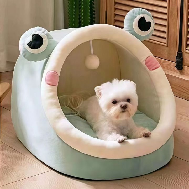 Cute%20Comfort%20Cat%20Dog%20Bed%20Plush%20Green%20Frog%20Pet%20House%20Cave%20Design%20Warm%20Sleeping%20Nest%20Bed%20For%20Puppy%20Kitten%20-%20Image%205