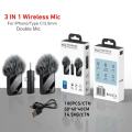 2Mic 3 In1 Wireless Lavalier Microphone Mobile Phone Vlog Video Recording Interview Broadcasting Lapel Microphones Wireless Mic F11 2. 