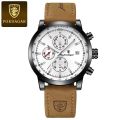 POEDAGAR brand fashionable luxury waterproof luminous chronograph date quartz men's watch. 