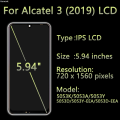 Uonevic 2019) Ercatel 3 (pcs for Alka-19) 5 Te-3 (20k screen replacement Hot Selling for Alka 053Y mobile phone LCD monitor set. 