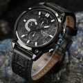 NAVIFORCE Nf9068 Chronograph Watch With Leather Strap For Men - Black | Fashion Leather Band Watch For Men. 