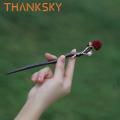Headdress Red Rose Chinese Hair Stick Retro Handmade Flower Hair Forks Wooden with Tassel Hair Bun Hanfu Party. 