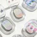 1pc Mashed Potato Highlight Gradient Eyeshadow Diamond Highlighter Powder Palette Glitter Face Contour Crystal Brighten Makeup. 