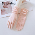 Sutuiying Spring/Summer Sunscreen And UV Protection Split Finger Gloves Thin Medium And Long Pure Driving And Riding Anti Slip Gloves Runrui. 