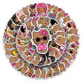 Artsy Home 50pcs Brown Skin Hello Kitty Sanrio Cartoon Stickers for Laptops and Skateboards Cellphone Guitar. 