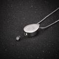 ARELENE 1 Set Teardrop Shape Of Waterdrop Cremation Urn Necklace & 1 Pair You Heart Shape Couple Key Chain Ring. 