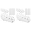 40 Pieces White Plastic Cake Sticks Support Rods with 8 Pieces Cake Separator Plates Cakes and 24 Pieces Clear Cake. 
