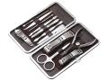 11 In 1 Professional Manicure Pedicure Kit Luxury Nail Grooming Set With Designer Leather Case (Stainless Steel, Silver). 
