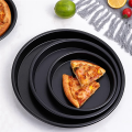 1 PCS Round Pizza Mould Plate Pizza Pan Carbon Steel Deep Tray Non-Stick Mold Baking Oven Tool Baking Mould Tray 6In Black. 