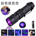 Mini UV Flashlight LED Ultraviolet Torch Light UV Lamp Zoomable 3 Modes Outdoor. 