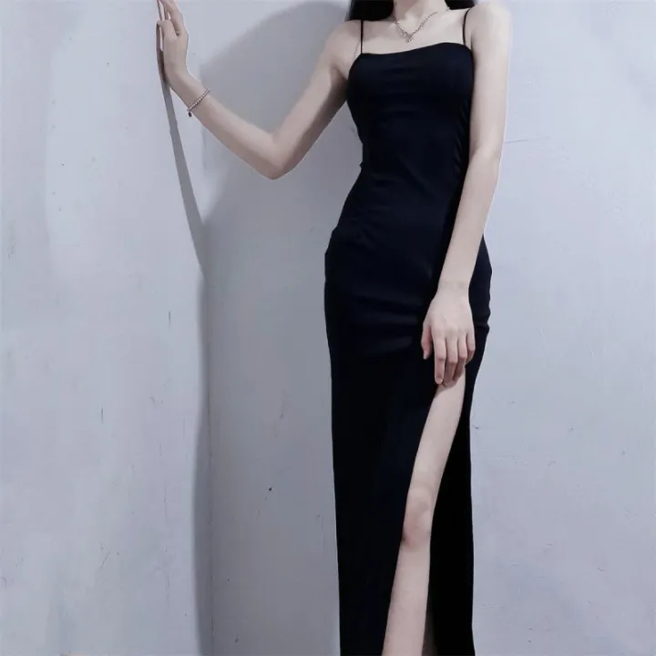 Light%20mature%20hot%20girl,%20pure%20desire%20style,%20design%20sense%20of%20royal%20sister,%20black%20slit%20bag%20hip%20suspender%20dress,%20women's%20long%20waist%20cinched%20thin%20-%20Image%204