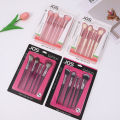 JOS European and American cross-border makeup brushes set of five brushes, brushes that do not pierce the face, pink beauty tools, eyeshadow brushes. 