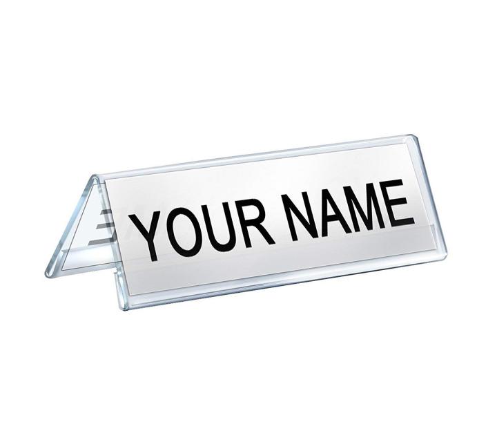 Enterprise Clear Acrylic Name Plate For Table Desk (6 INCH * 2 INCH)