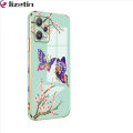 Jizetin for Realme 9 Pro / OnePlus Nord CE 2 Lite 5G Back Cover With Free Lanyard Flowers Butterfly 6D Plating Silicone Phone Case. 