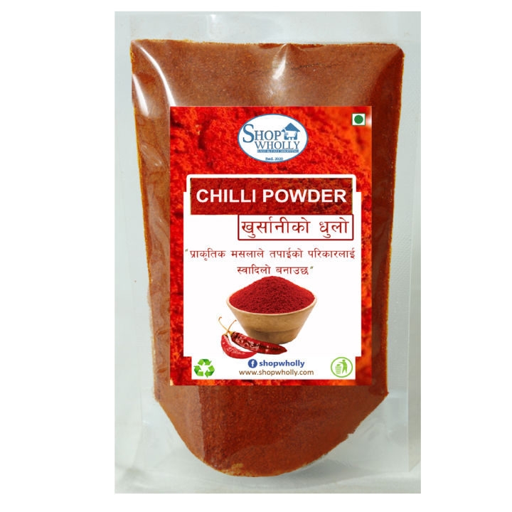 SHOP WHOLLY Red Chilli Powder (Khursani Ko Dhulo) -100gm